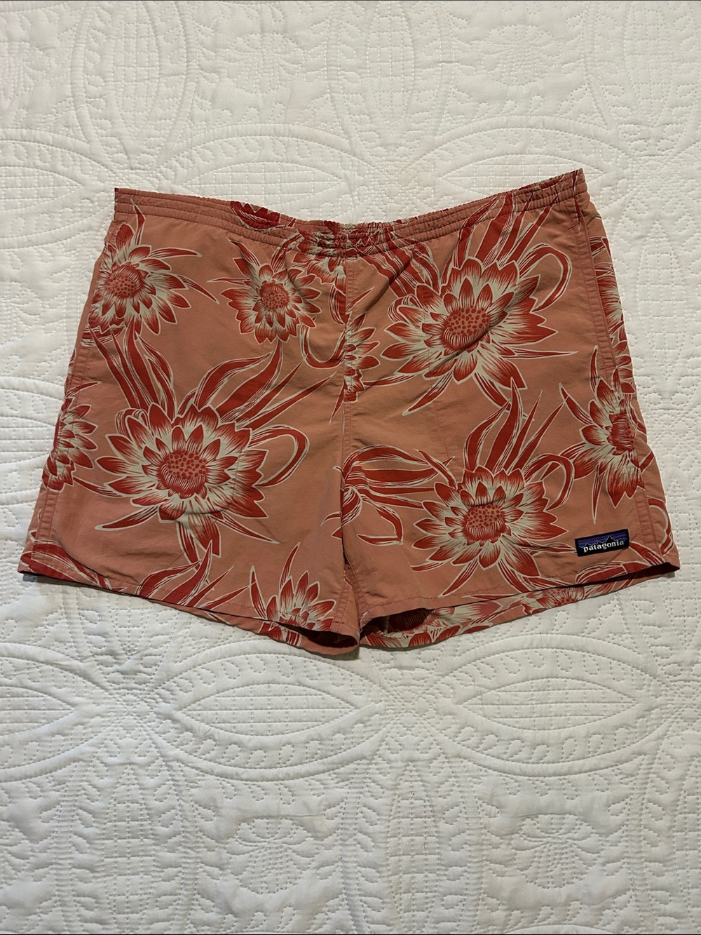 Patagonia Mens Coral Floral Swim Shorts Sz: M